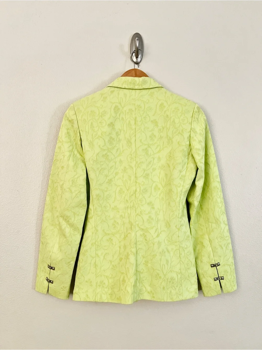 Vintage VERSACE JEANS COUTURE c. 1998 Medusa Hook Eye Metallic Jacquard Blazer